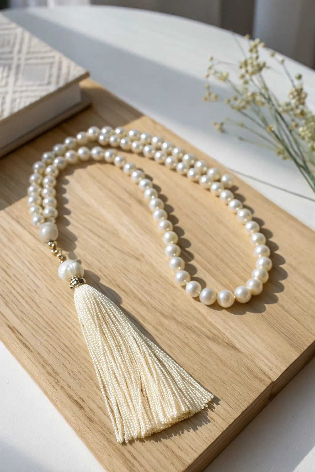 Elevate your style with a touch of boho elegance: the perfect pearl tassel necklace.