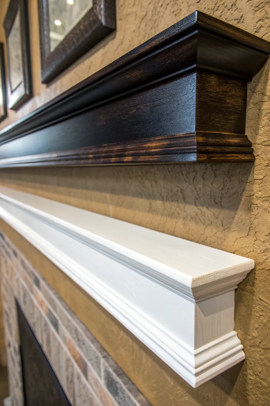 Elevate your space with a bold and stylish two-toned picture ledge. Perfect for the modern craftsman.