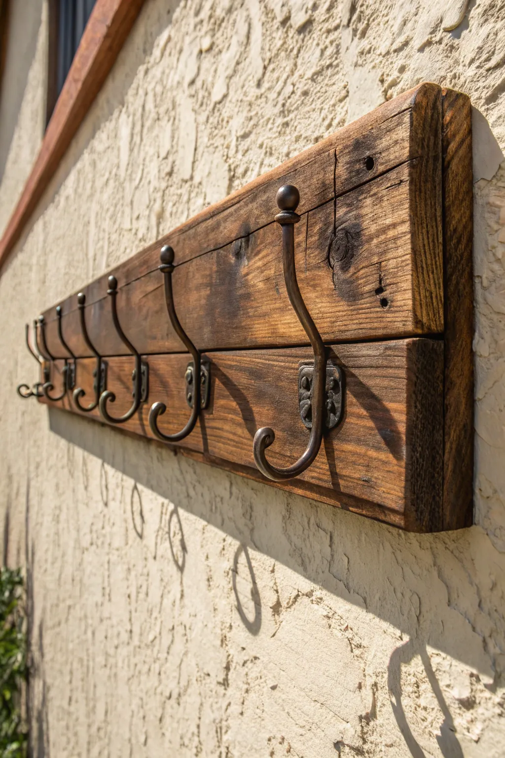Transform your entryway with a handcrafted rustic coat rack that exudes warmth and style.