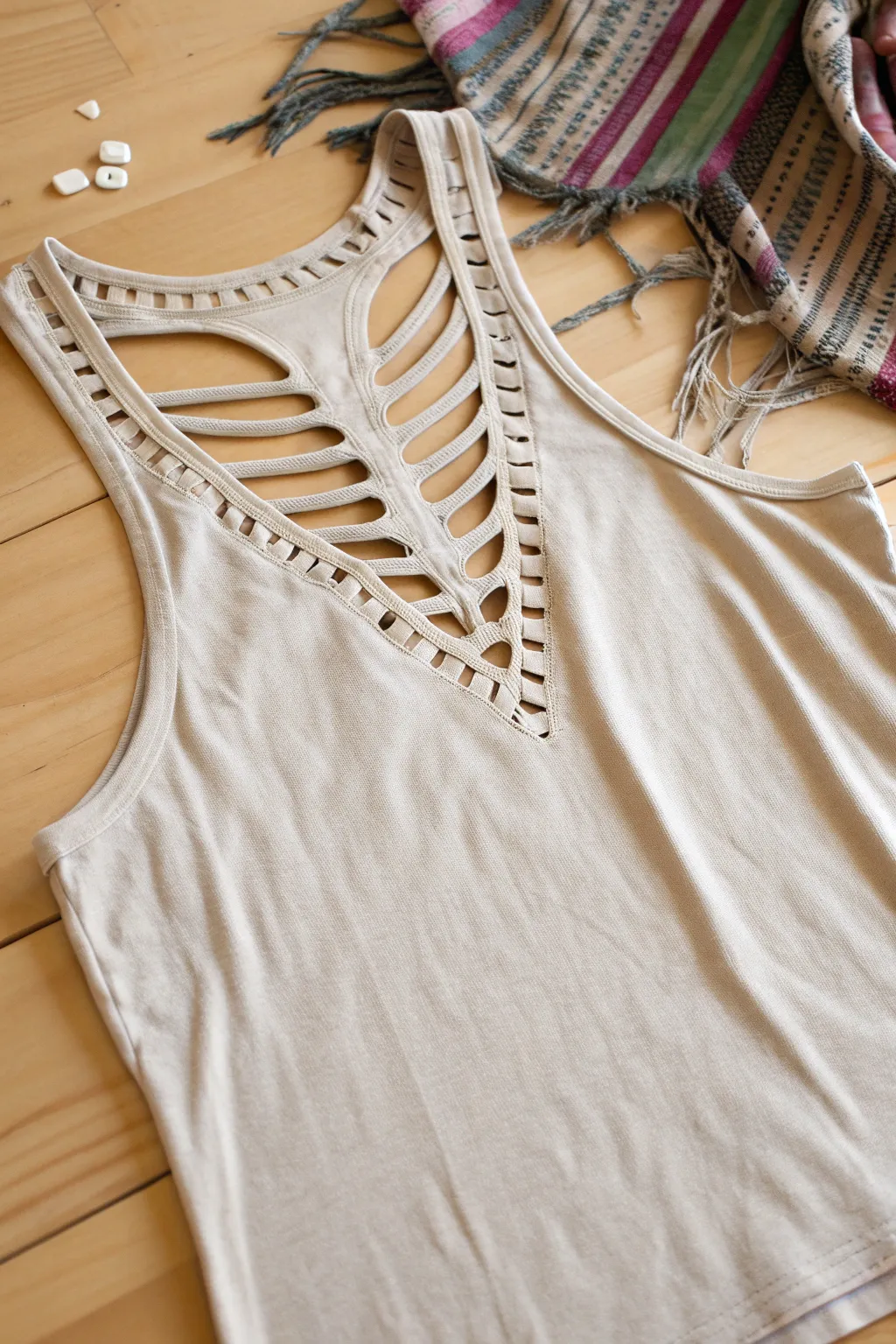 Transform your tee into a chic racerback with a punk twist—where simplicity meets edgy elegance!