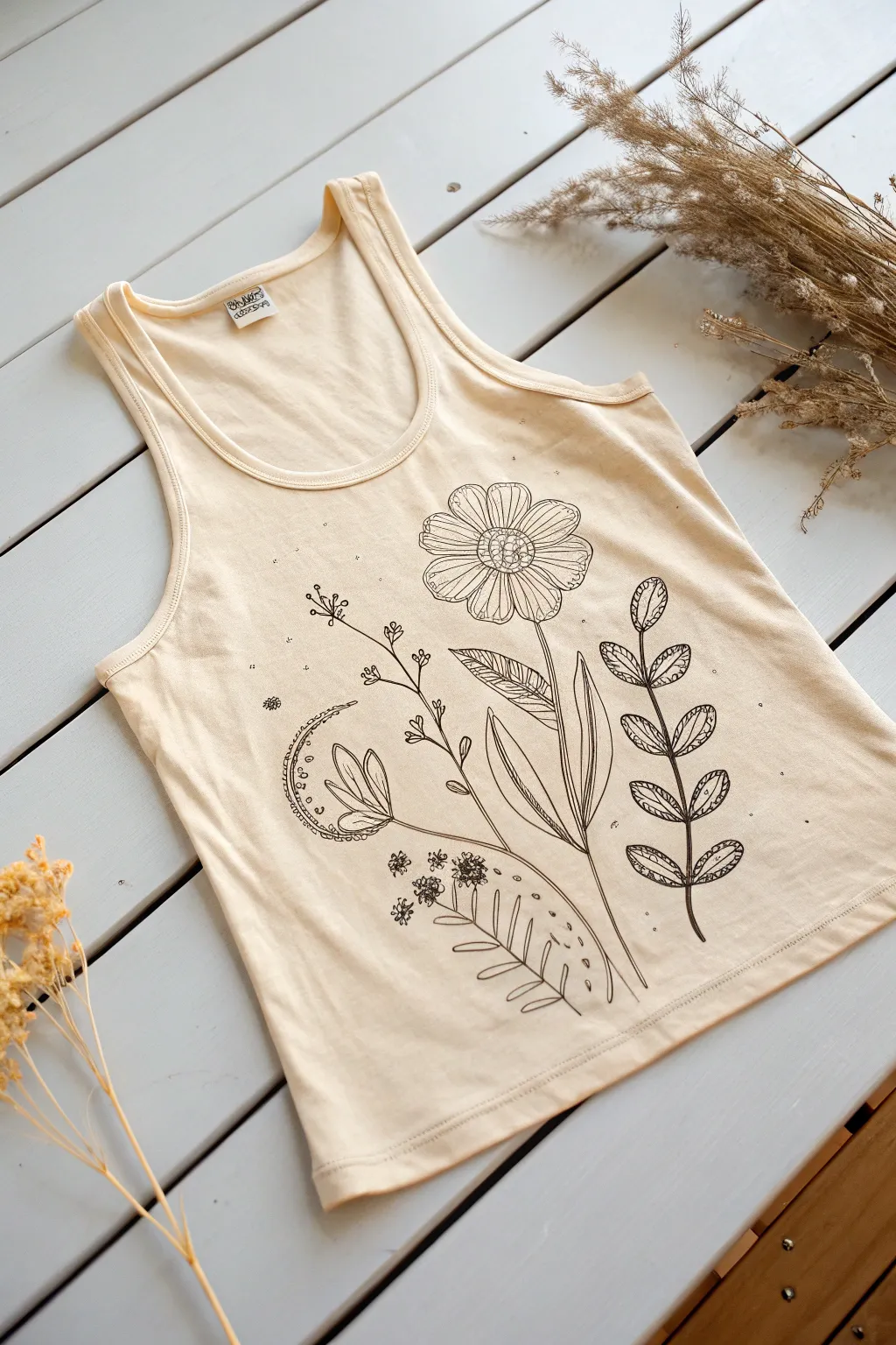 Unleash your creativity with DIY graphic designs on your custom tank top. Embrace minimalist beauty with a personal touch!