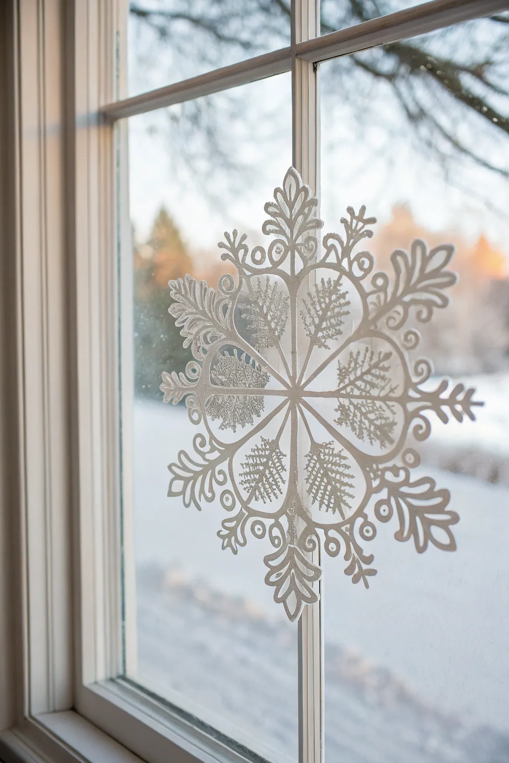 Embrace the magic of winter with exquisite snowflake window clings, turning your home into a serene wonderland.