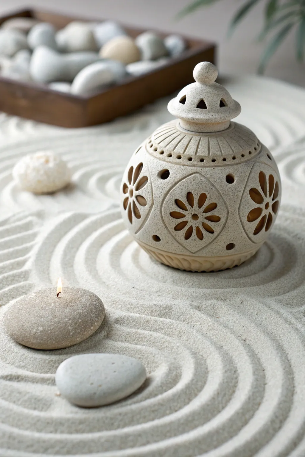 Find tranquility with a personal touch: a symbolic ornament in your zen garden.