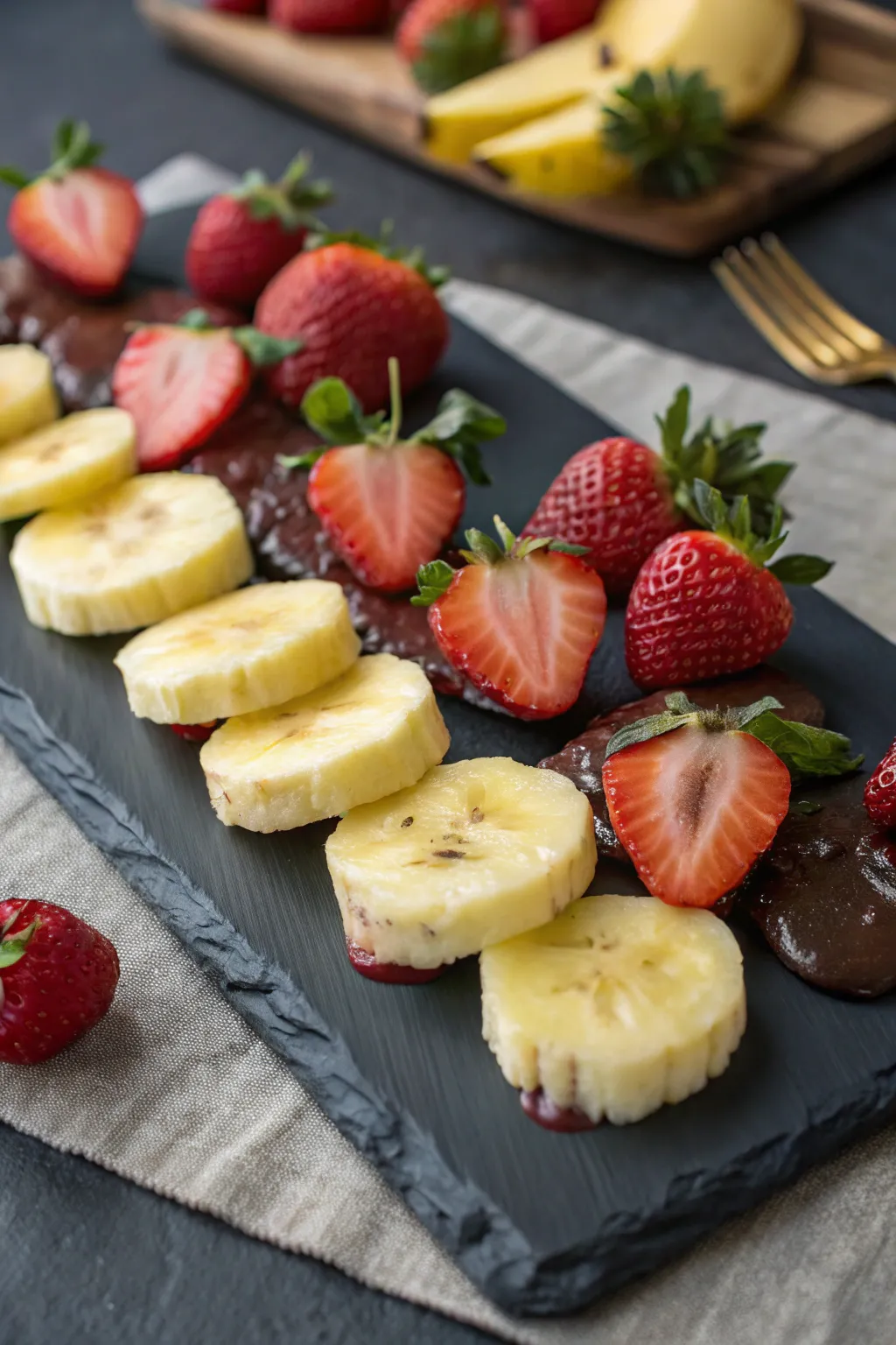 Chocolate-dipped fruit that offers a sweet and indulgent finish.