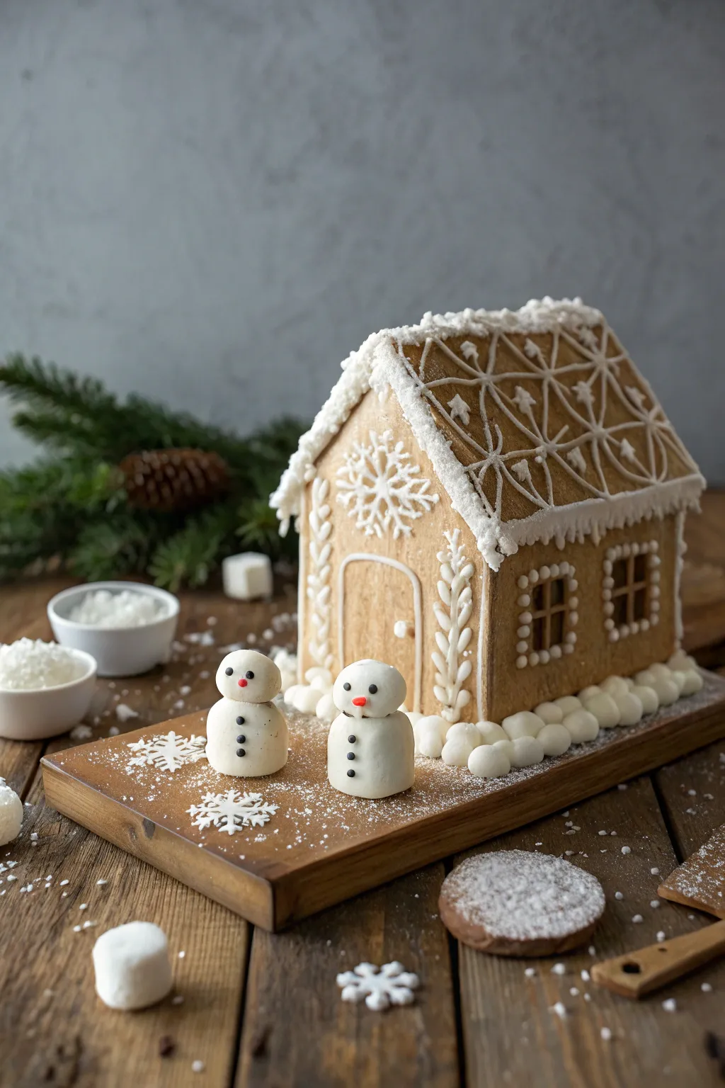 Craft your own Winter Wonderland with this charming gingerbread house.