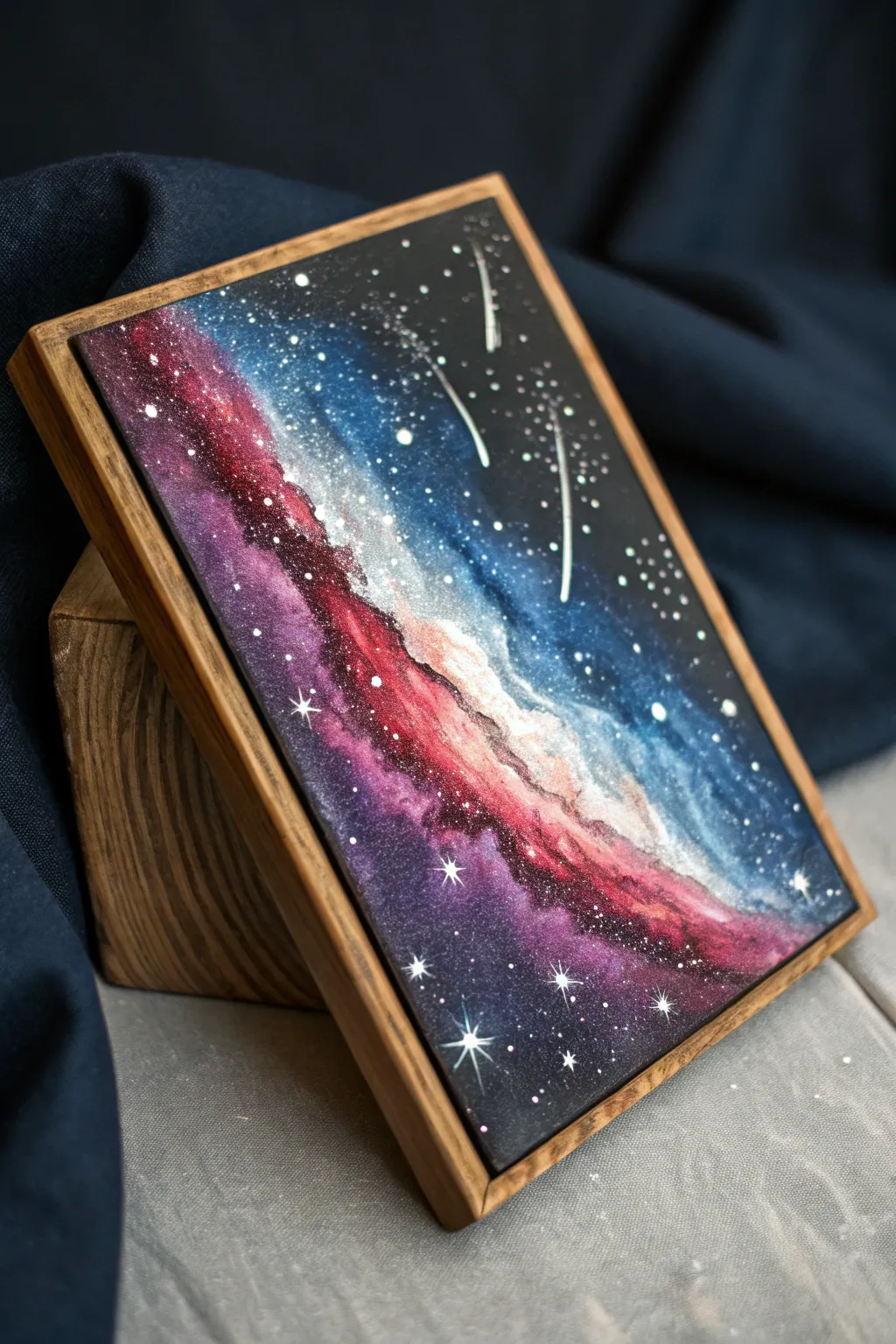 Bring the universe home with this stunning galaxy wood art.