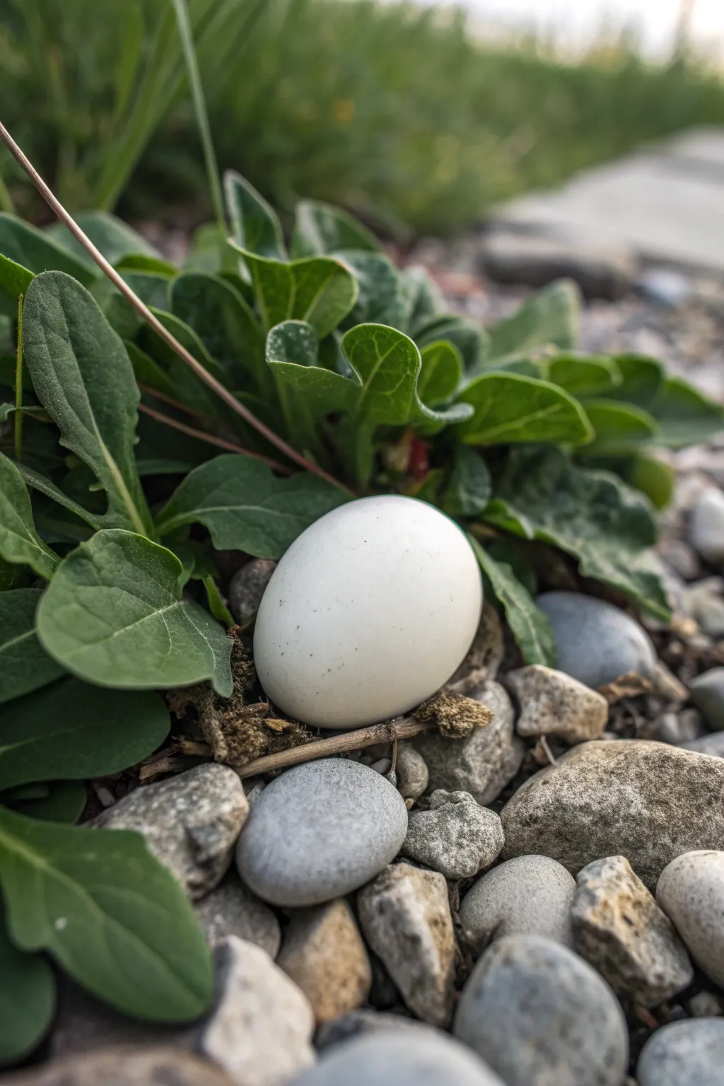 Nature's elegance: simplicity and serenity captured in an egg's embrace.
