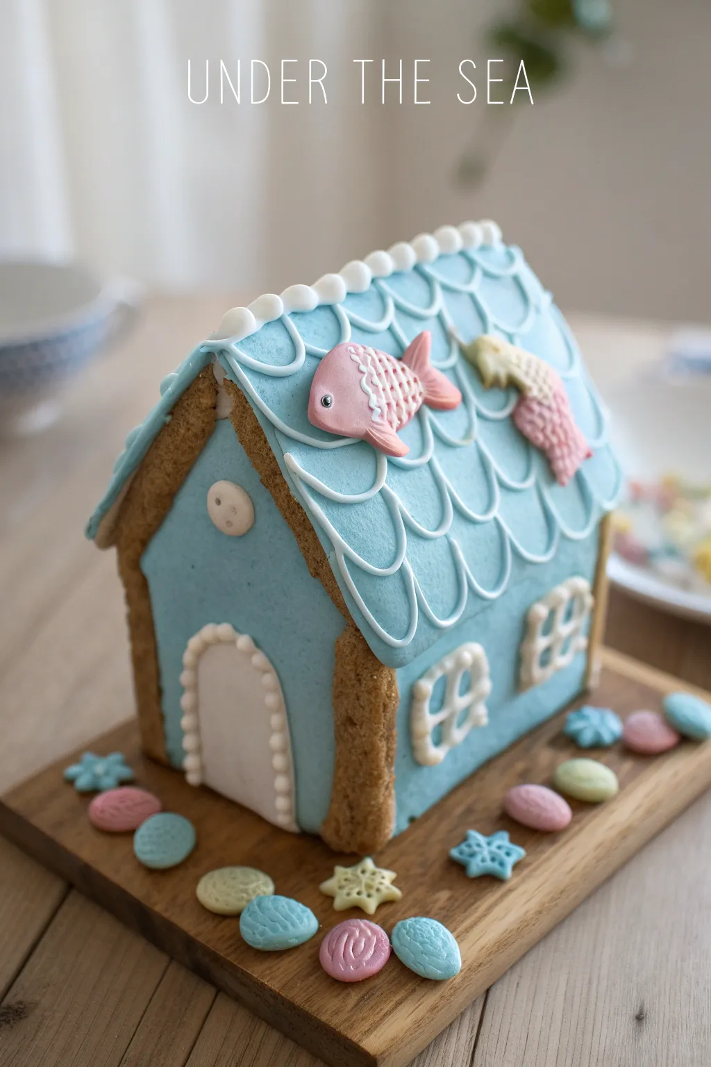 Dive into a whimsical undersea world with this enchanting gingerbread house!