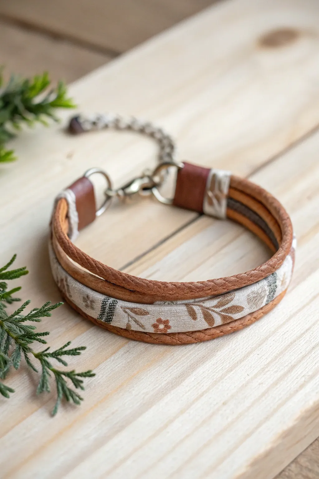 Discover the timeless elegance of fabric and leather combo bracelets, where rustic charm meets modern simplicity.