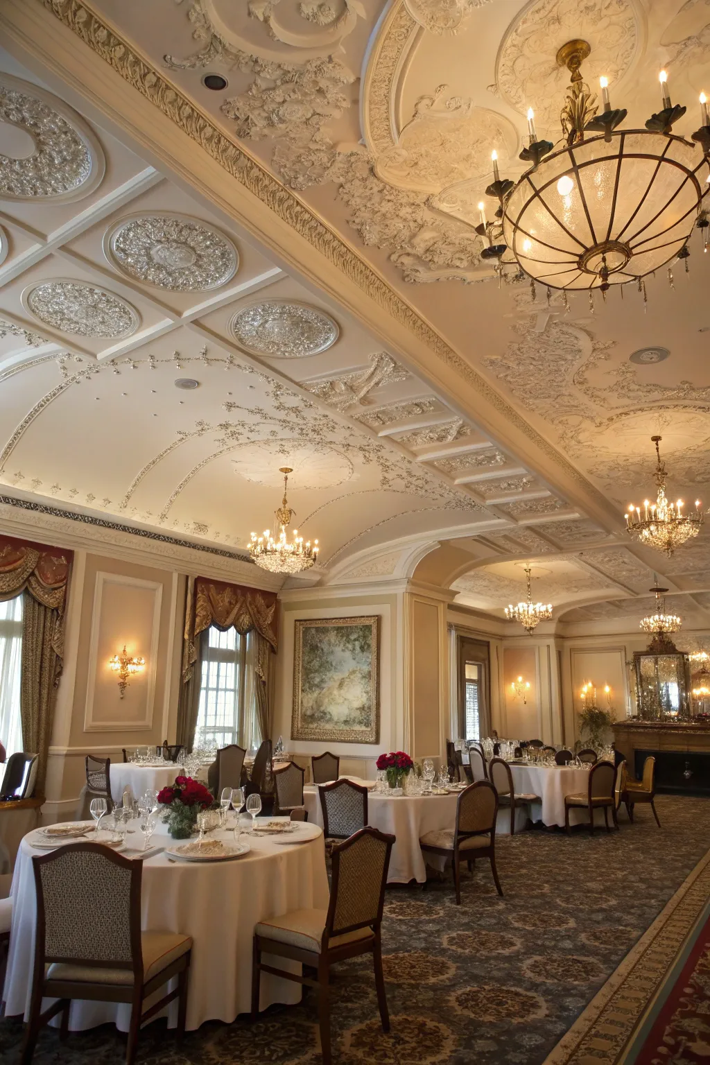 Ornate details add sophistication to your faux tray ceiling.