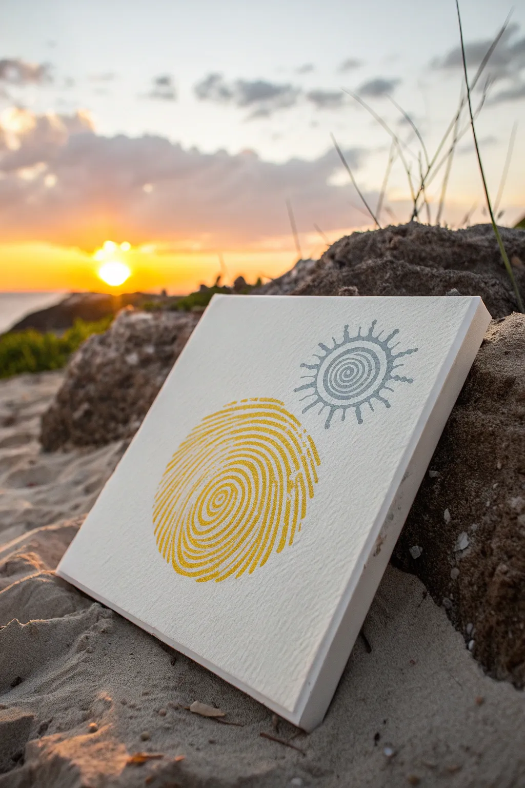 Bring sunshine and whimsy into your child's room with this charming fingerprint art.