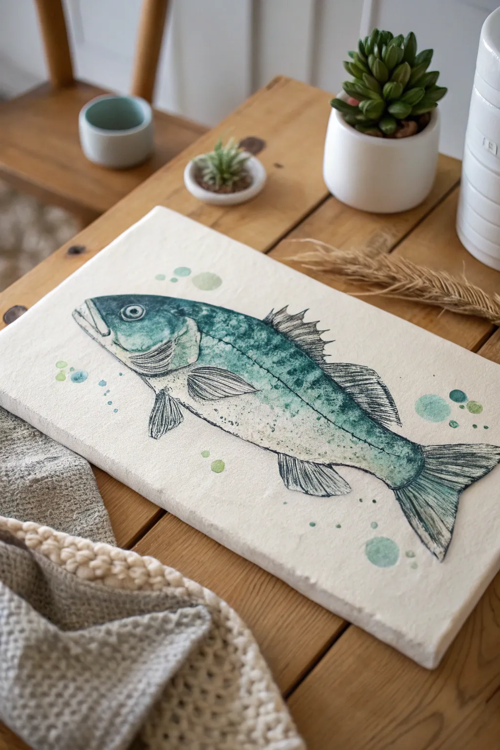Immerse yourself in the art of fish printing, where tradition meets minimalist beauty. 🐟✨