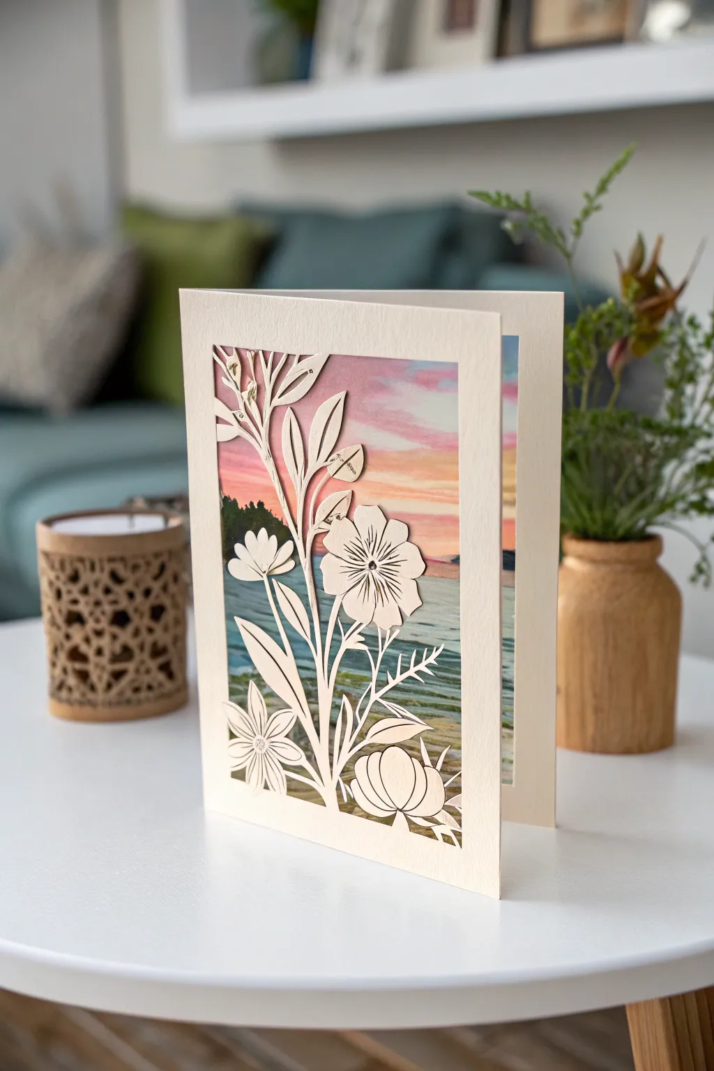 Embrace simplicity and elegance with this beautifully crafted floral silhouette birthday card.