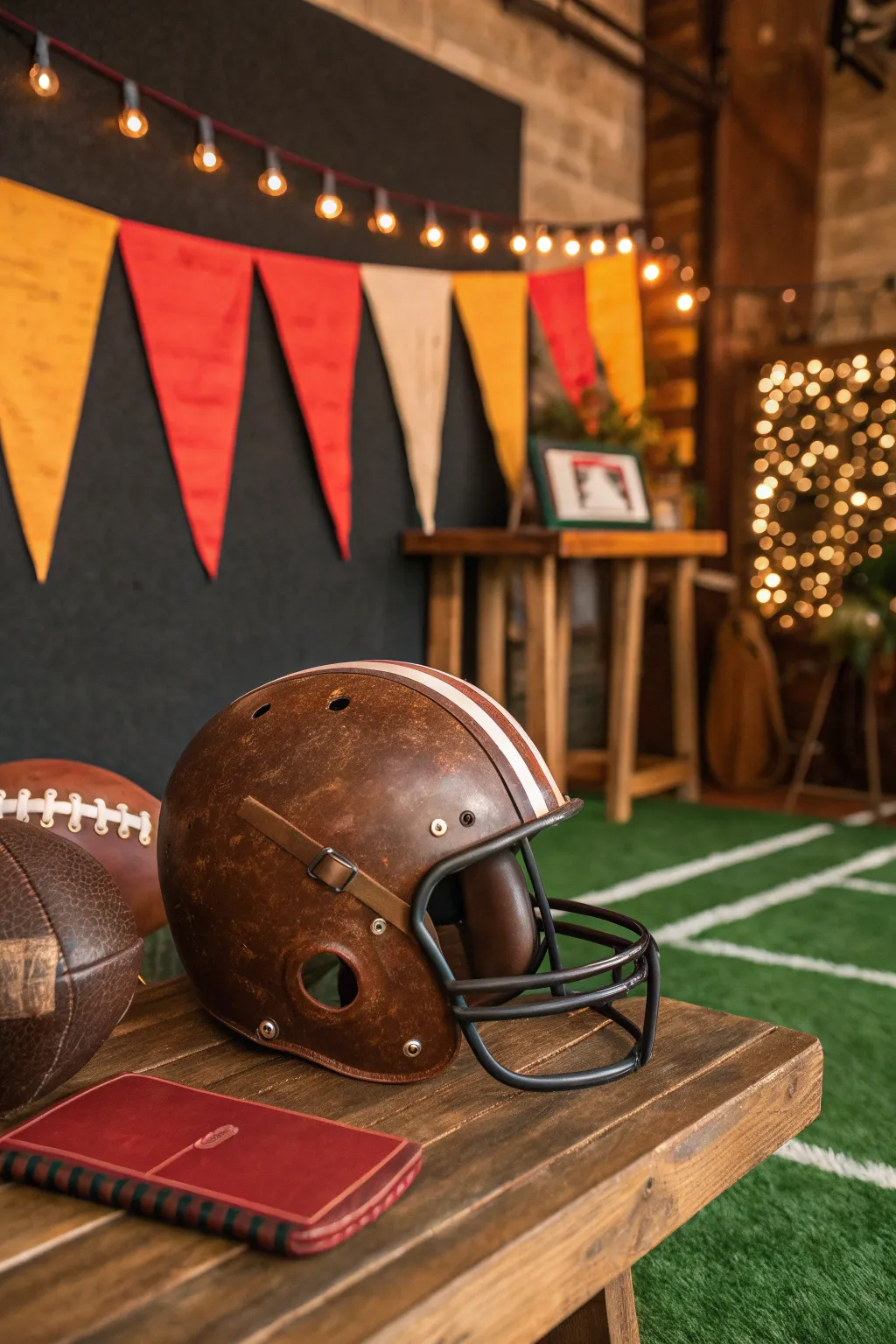 Capture the moment in style with a football-themed photo booth that celebrates the art of the game!