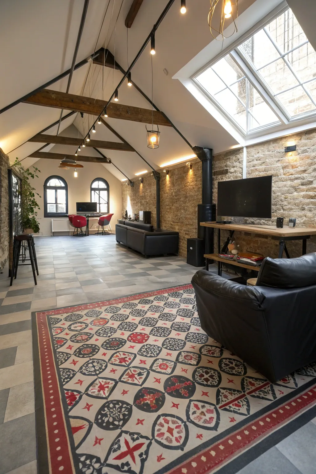 Define your gaming space with eye-catching floor patterns.