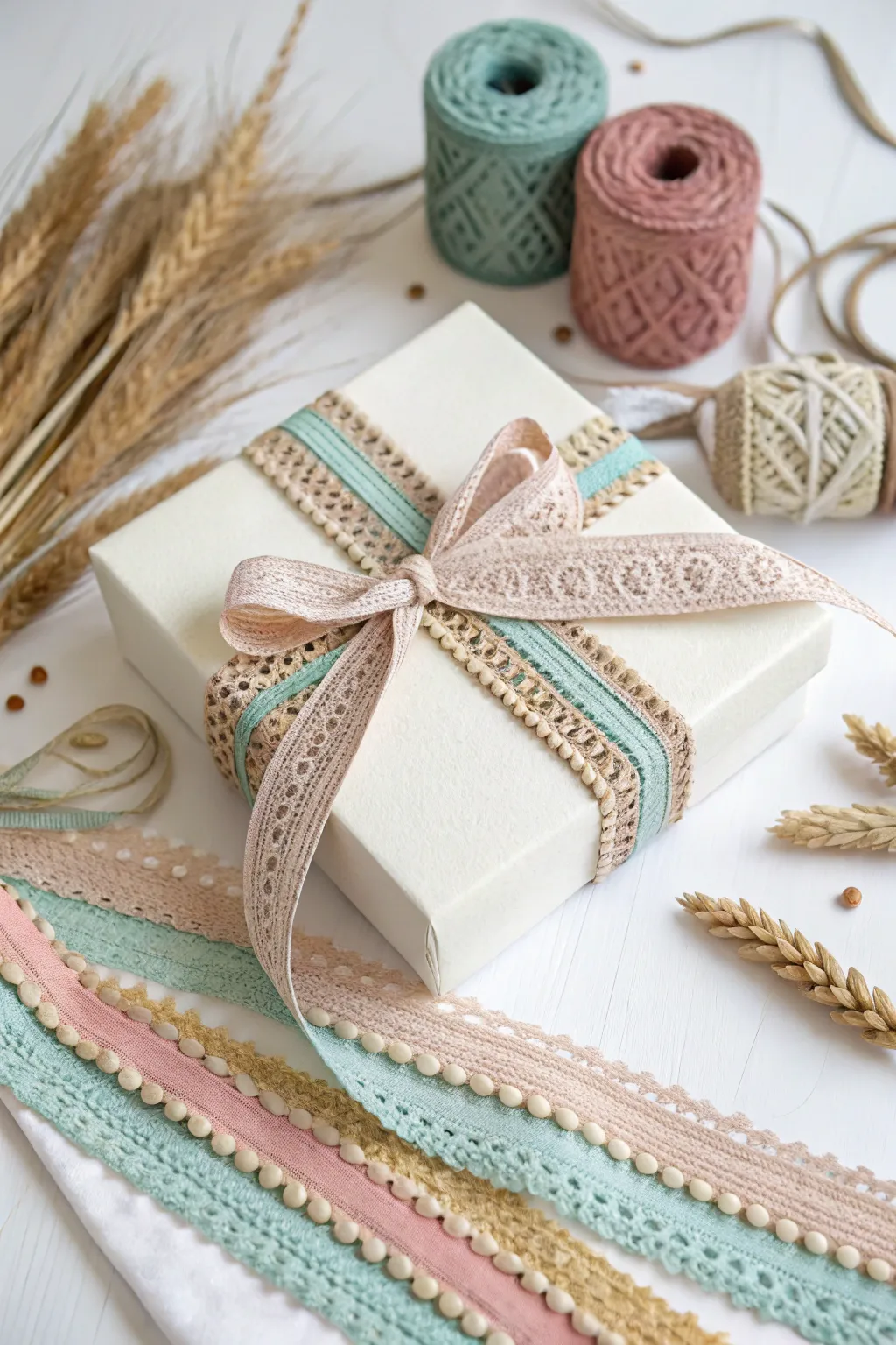 Elevate your gift wrapping with layered ribbon art – where simplicity meets elegance.