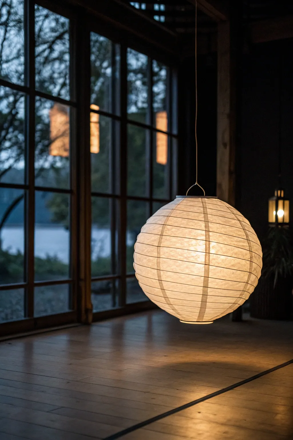 Embrace serenity with the gentle glow of a floating lantern.