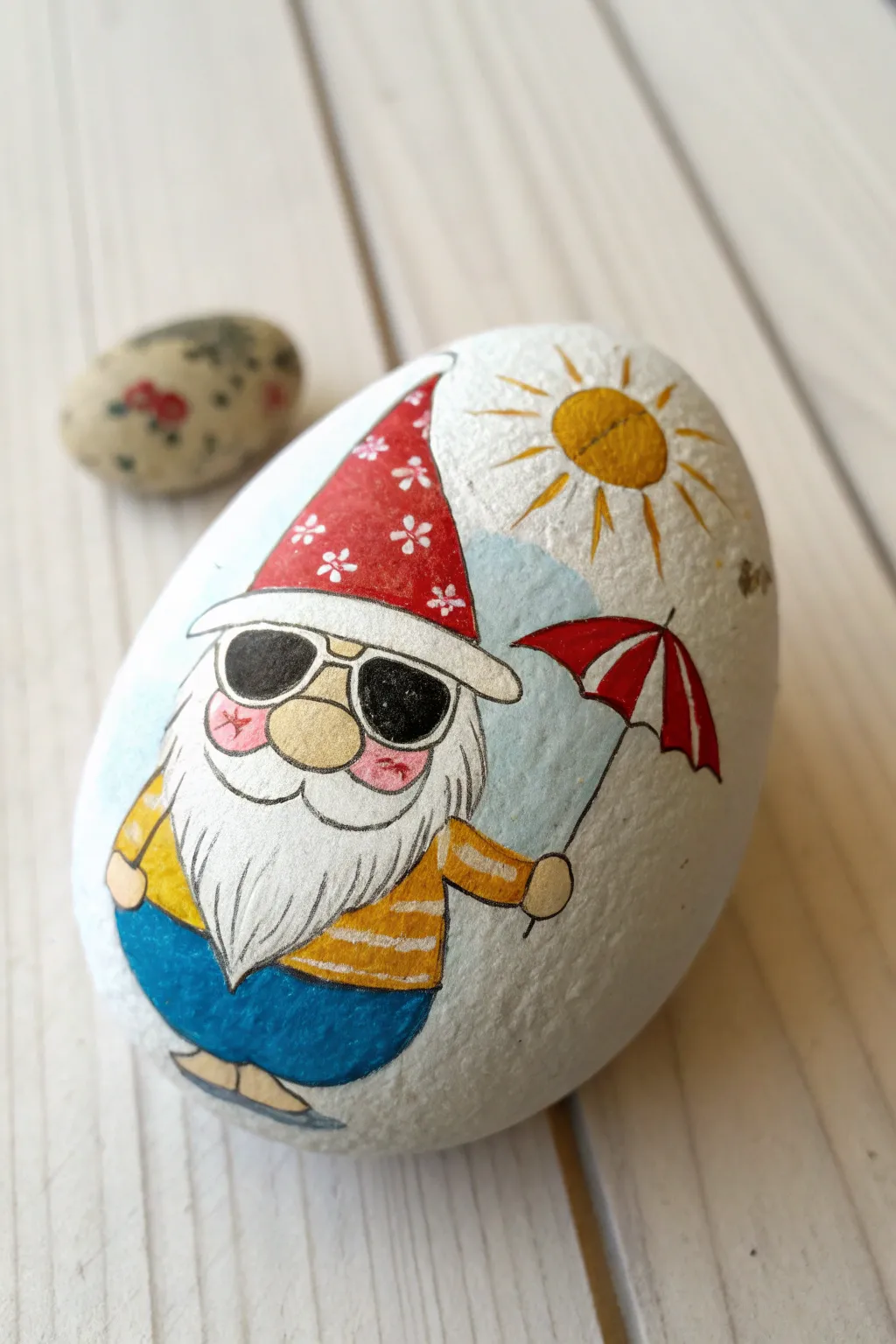 Meet your beachy gnome companion, ready to soak up the sun in style!