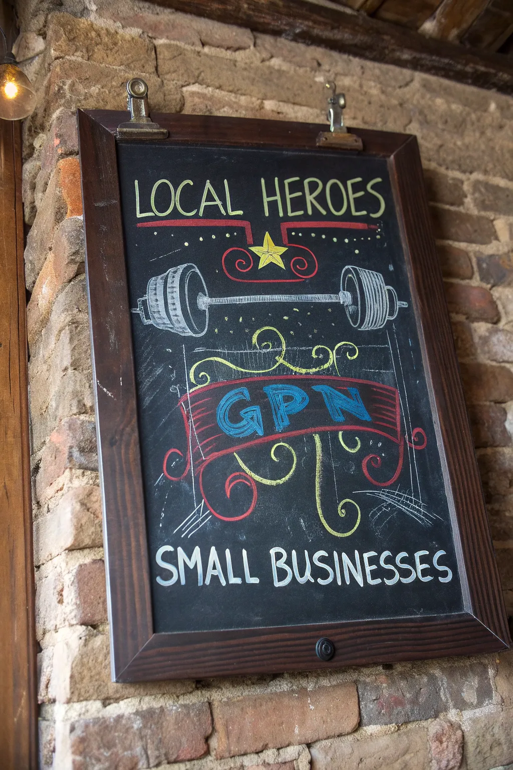 Celebrate local heroes with a vibrant chalkboard tribute. Connect with your community in style!