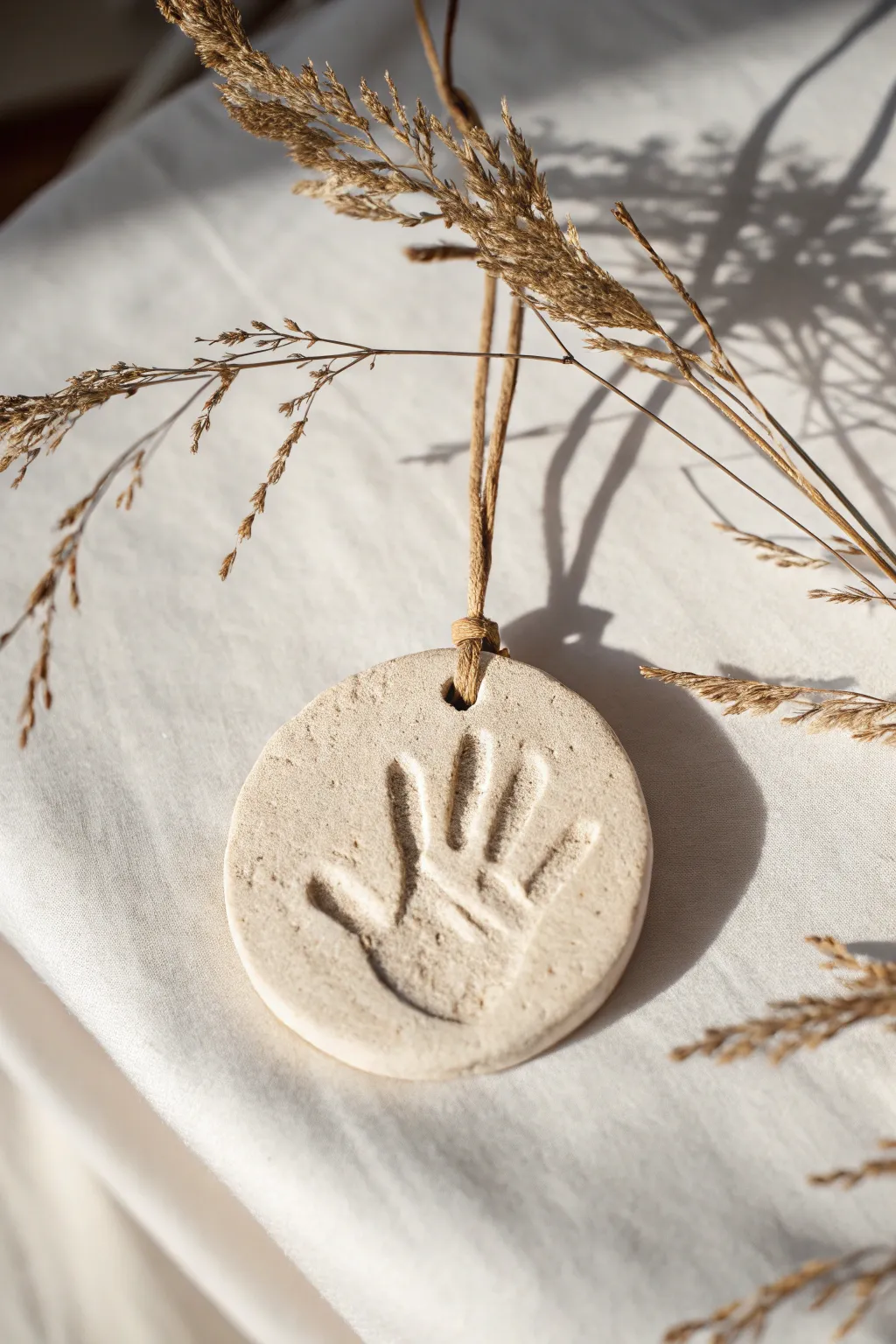 Capture memories with a touch of elegance: Handprint in clay.