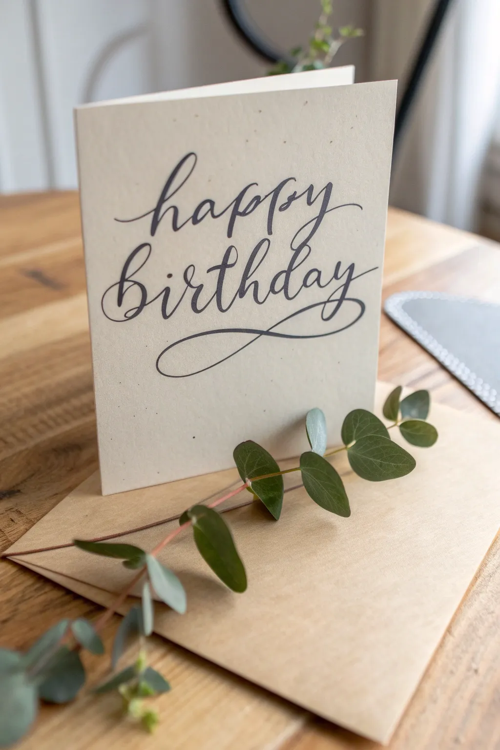 Celebrate with elegance and care for the planet with eco-friendly hand-lettered birthday cards.