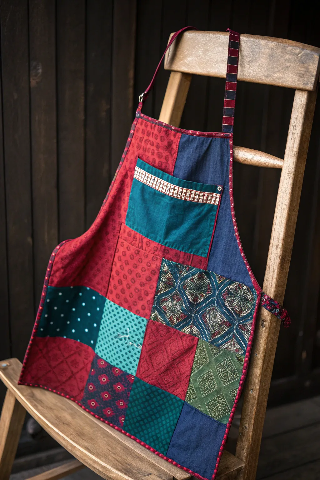 Celebrate craftsmanship with a bold and vibrant patchwork apron—perfect for Father's Day!