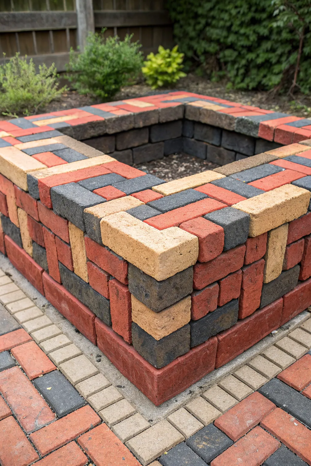 Unleash your creativity with an artistic brick fire pit design!