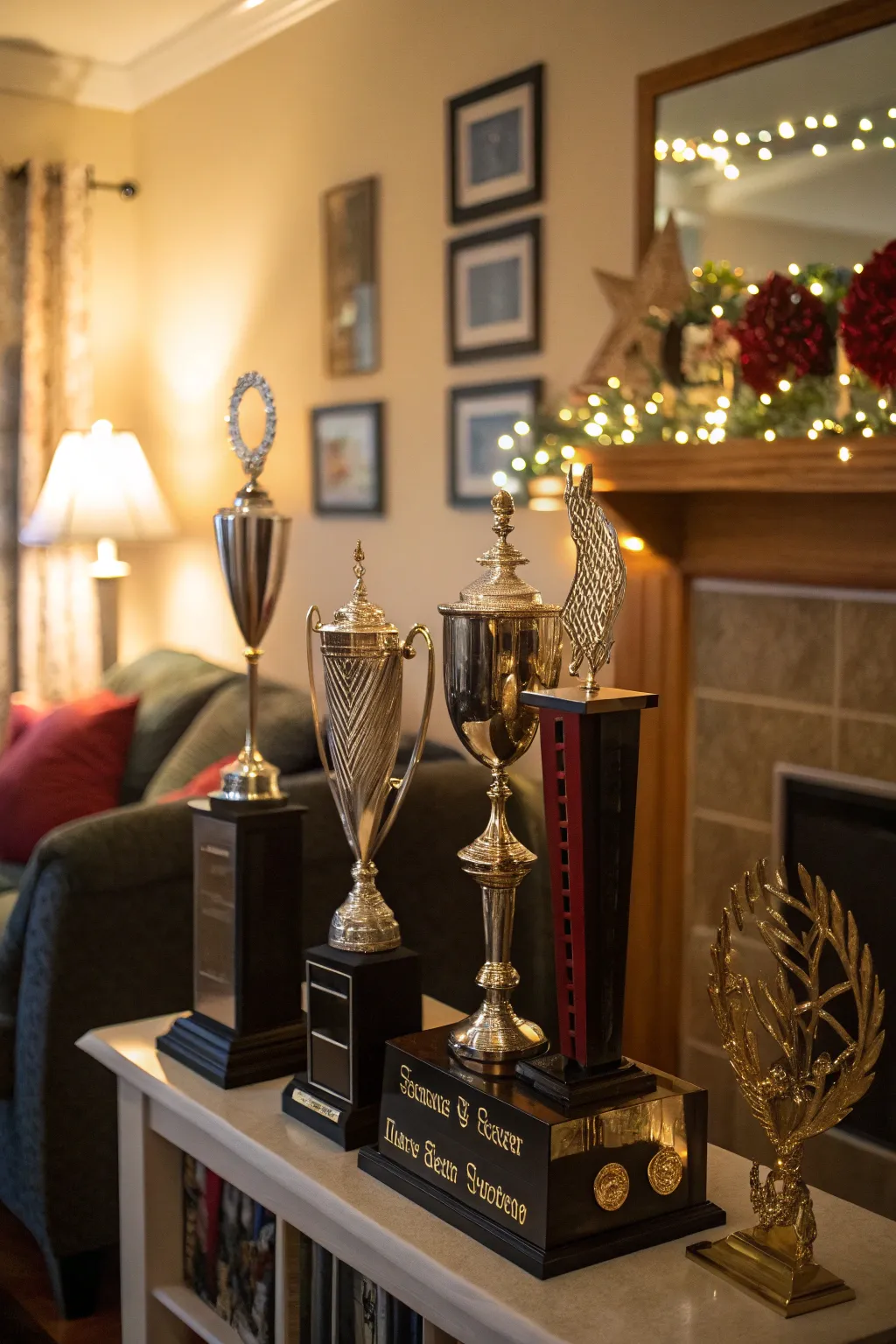 A dynamic seasonal rotation of trophies on display.