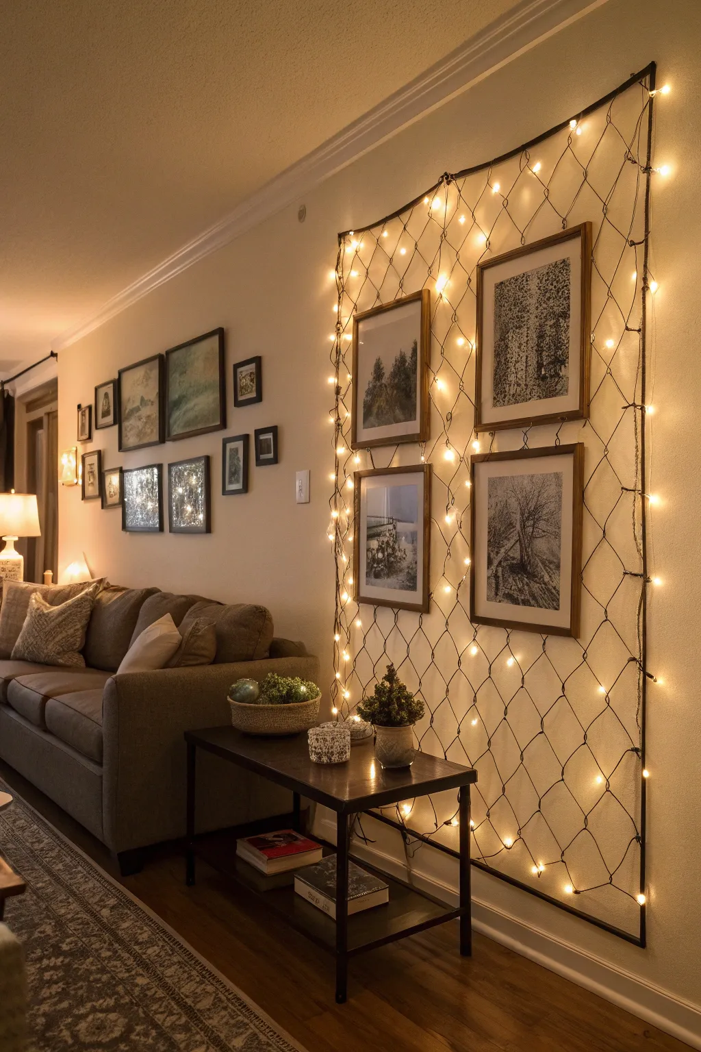Add depth and focus to your wall art with net lights.