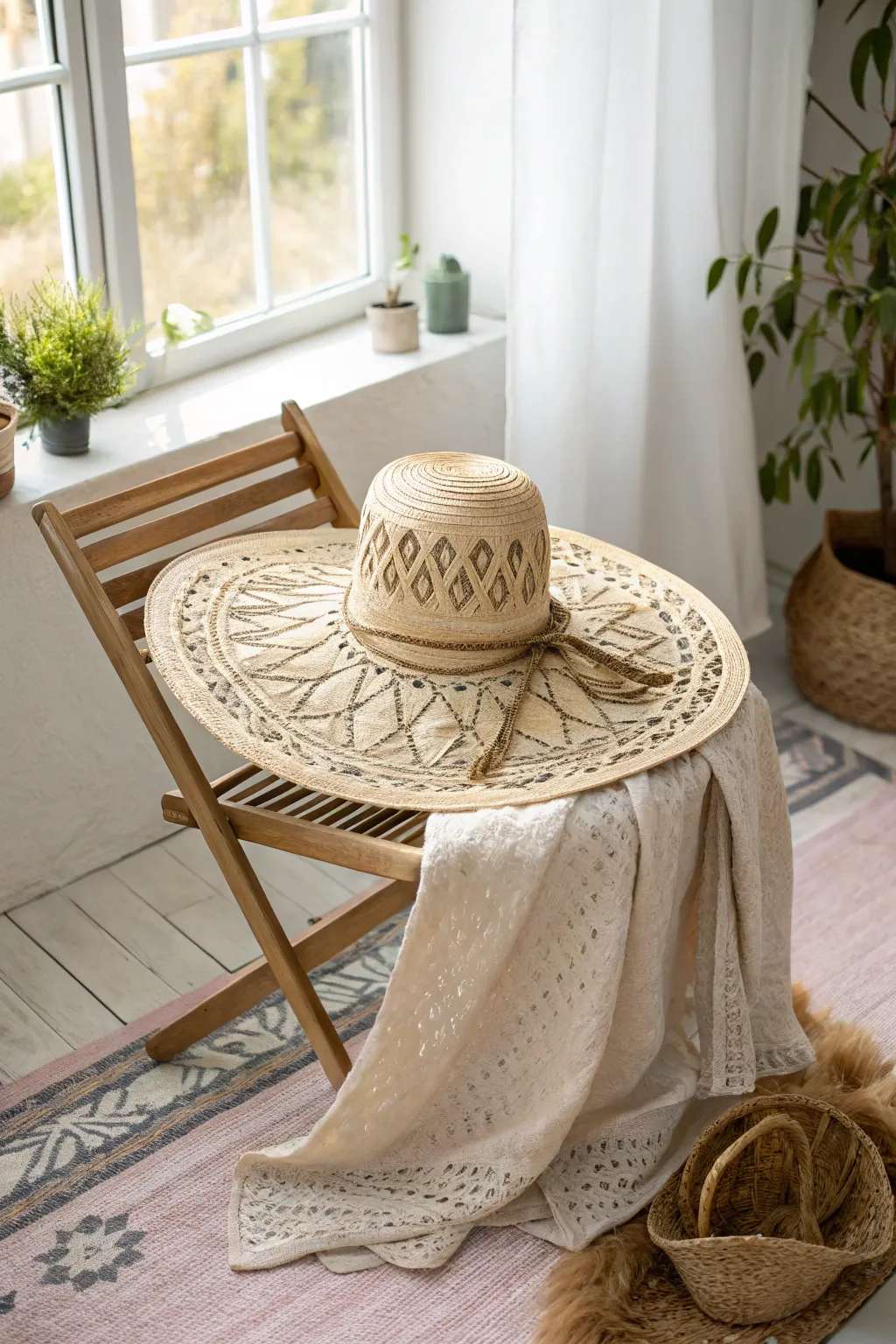 Embrace spring with a touch of elegance and simplicity 🌿☀️ #SunHatStyle #MinimalistBoho