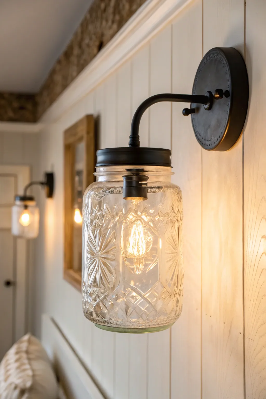 Illuminate your space with the charm of a vintage-inspired jar sconce light cover. Perfect for adding elegance to any room!