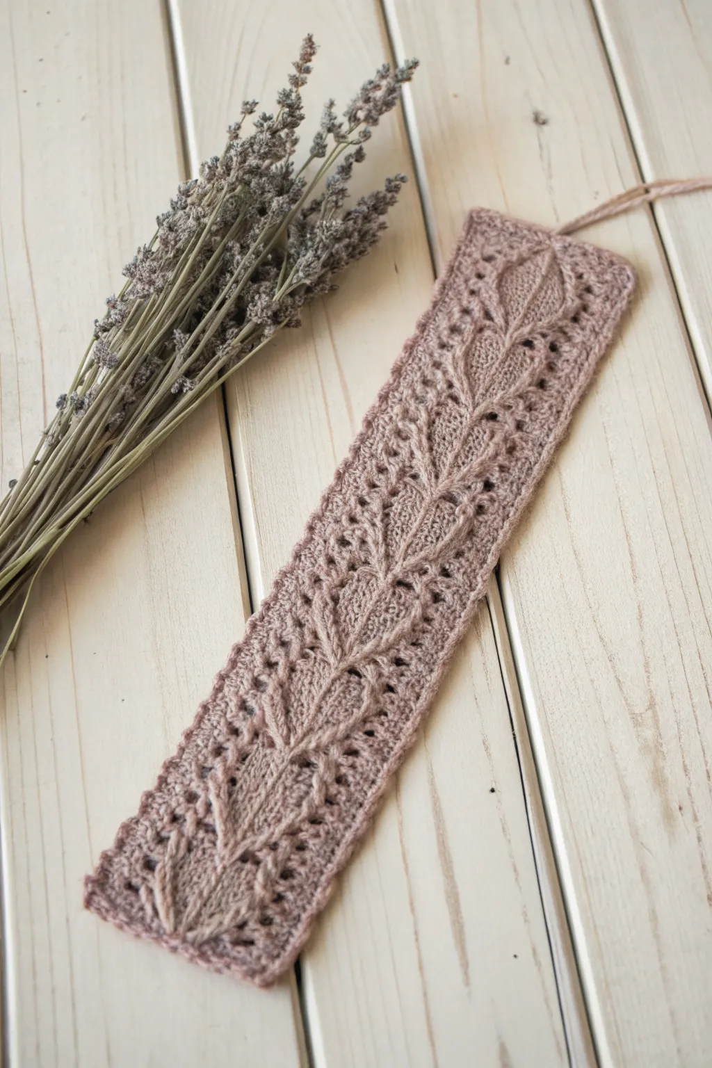 Add a touch of handcrafted elegance to your reading moments with this charming knitted bookmark.