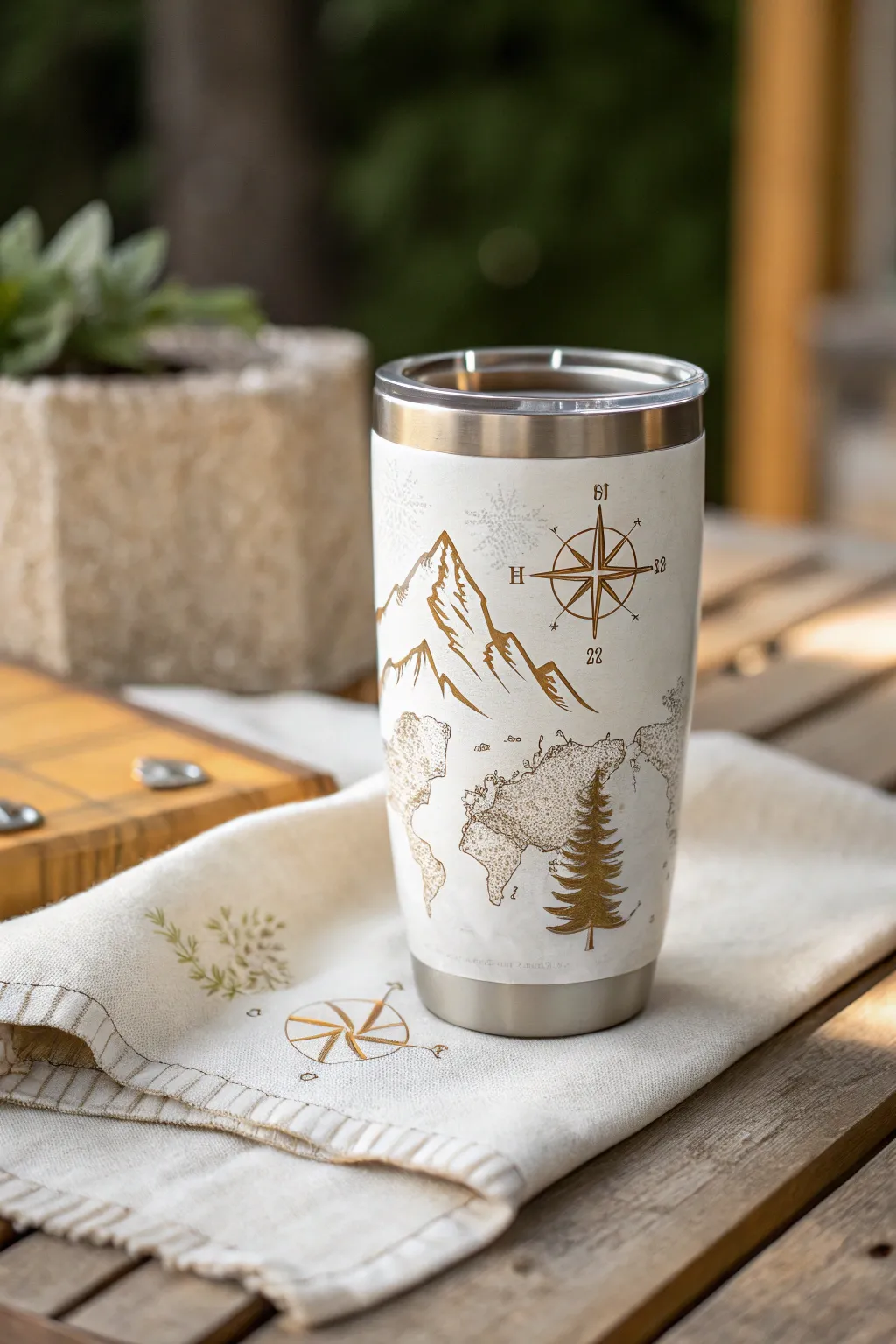 Sip into adventure with every cup: A minimalist travel tumbler for the wanderlust-filled mom.