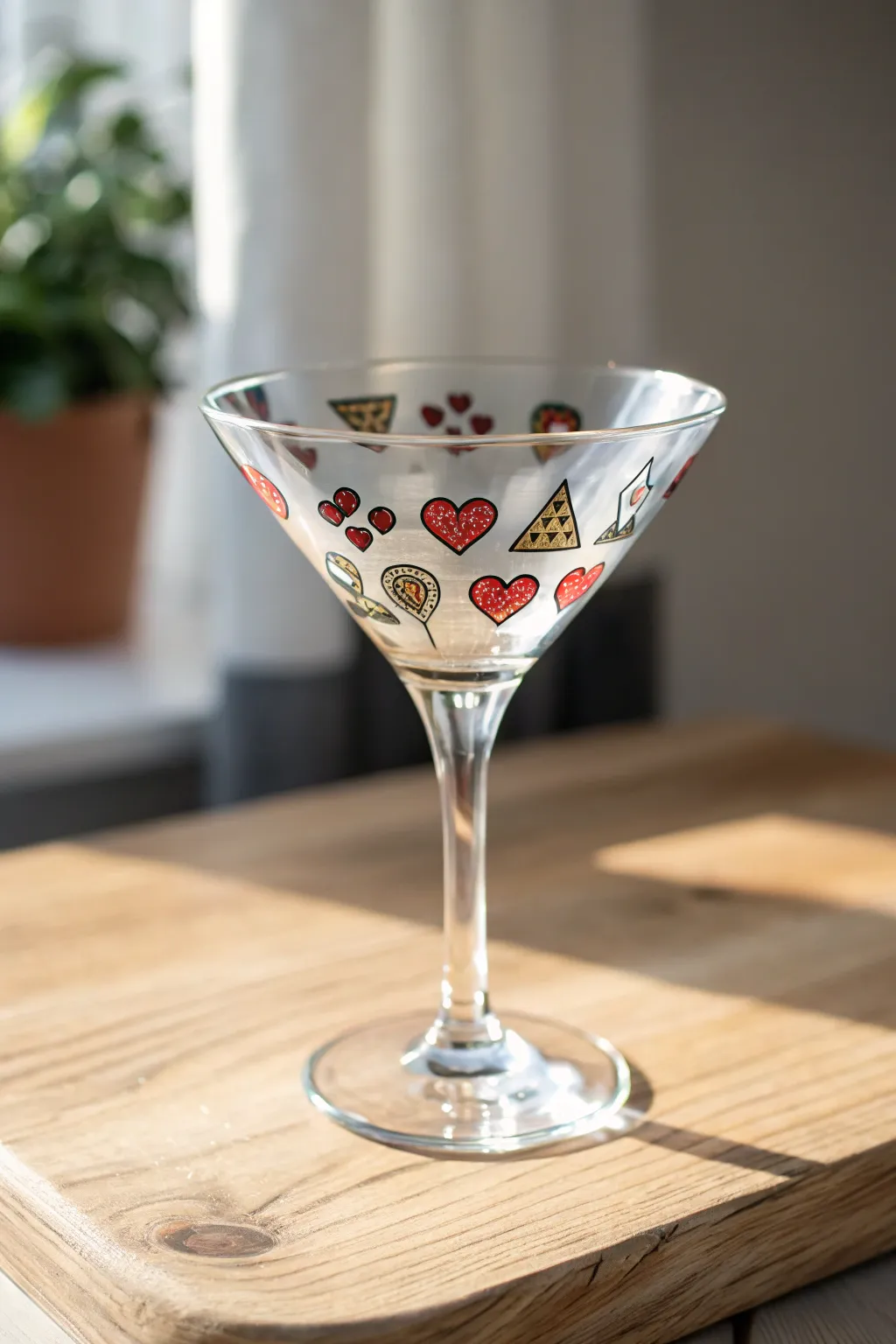 Sip in style with a touch of nostalgia—retro game elements on a minimalist martini glass.