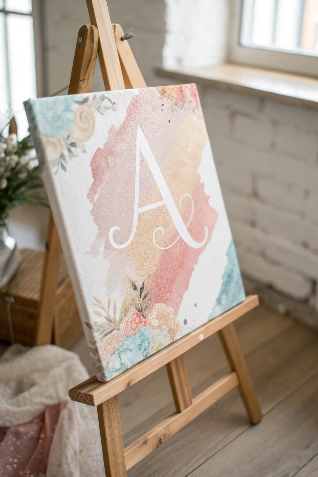 Explore the elegance of layered mixed media with this stunning monogram masterpiece—where artistry meets simplicity and natural beauty.