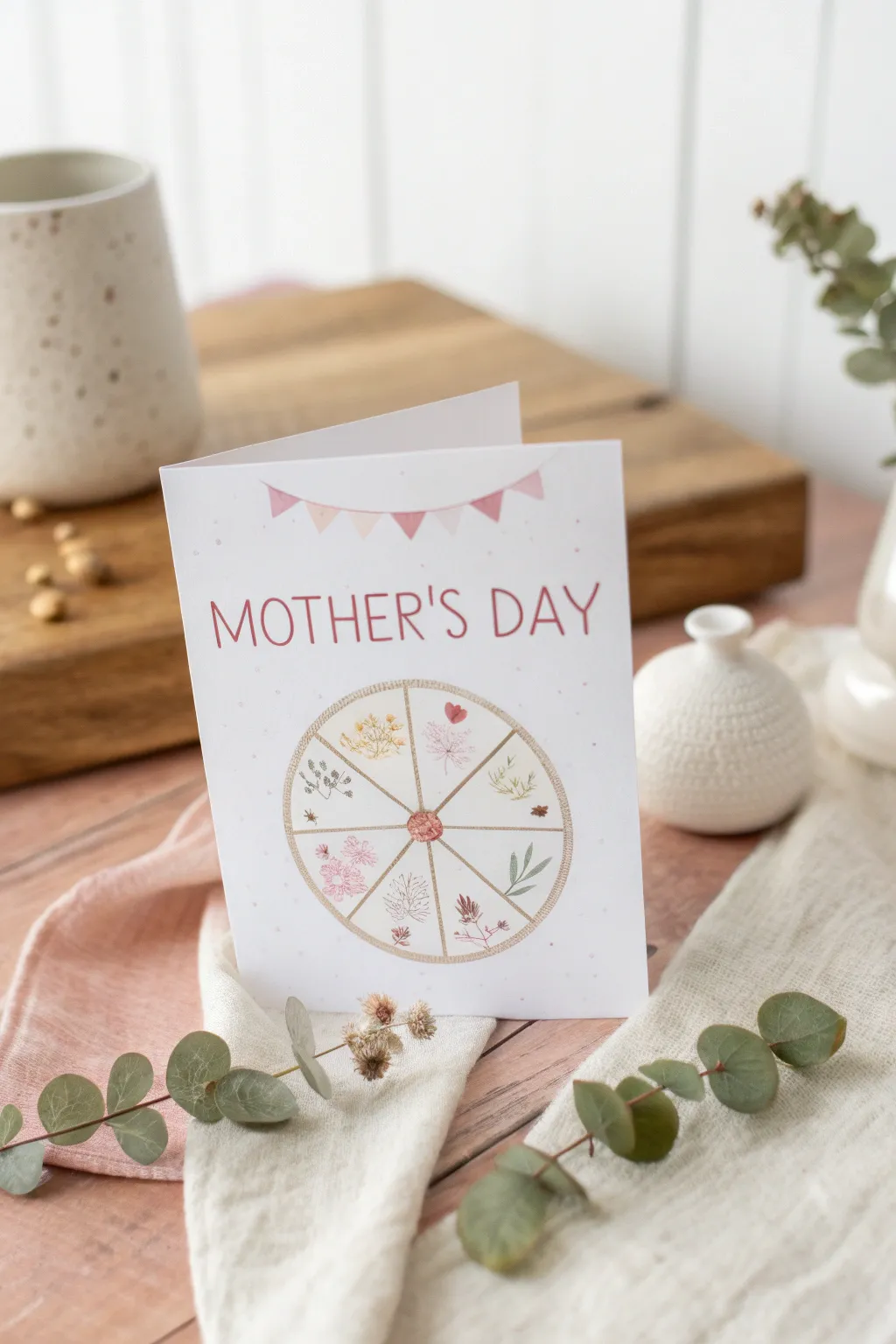Discover the charm of a handcrafted interactive Mother's Day card with a rotating wheel of heartfelt messages.