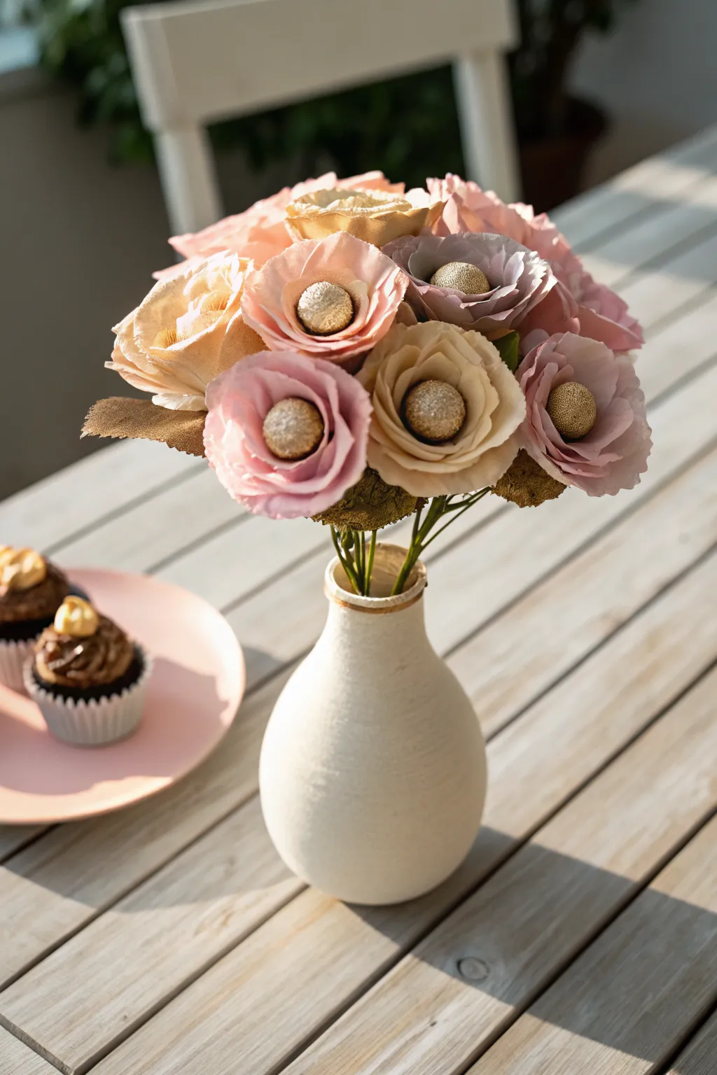 Delight mom with a handcrafted chocolate flower bouquet this Mother's Day, where sweetness meets simplicity.