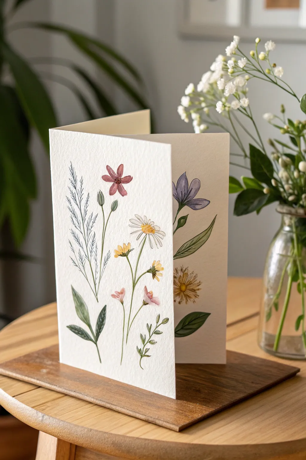 Crafting Memories: Fork-Painted Flowers for a Unique Mother's Day Card