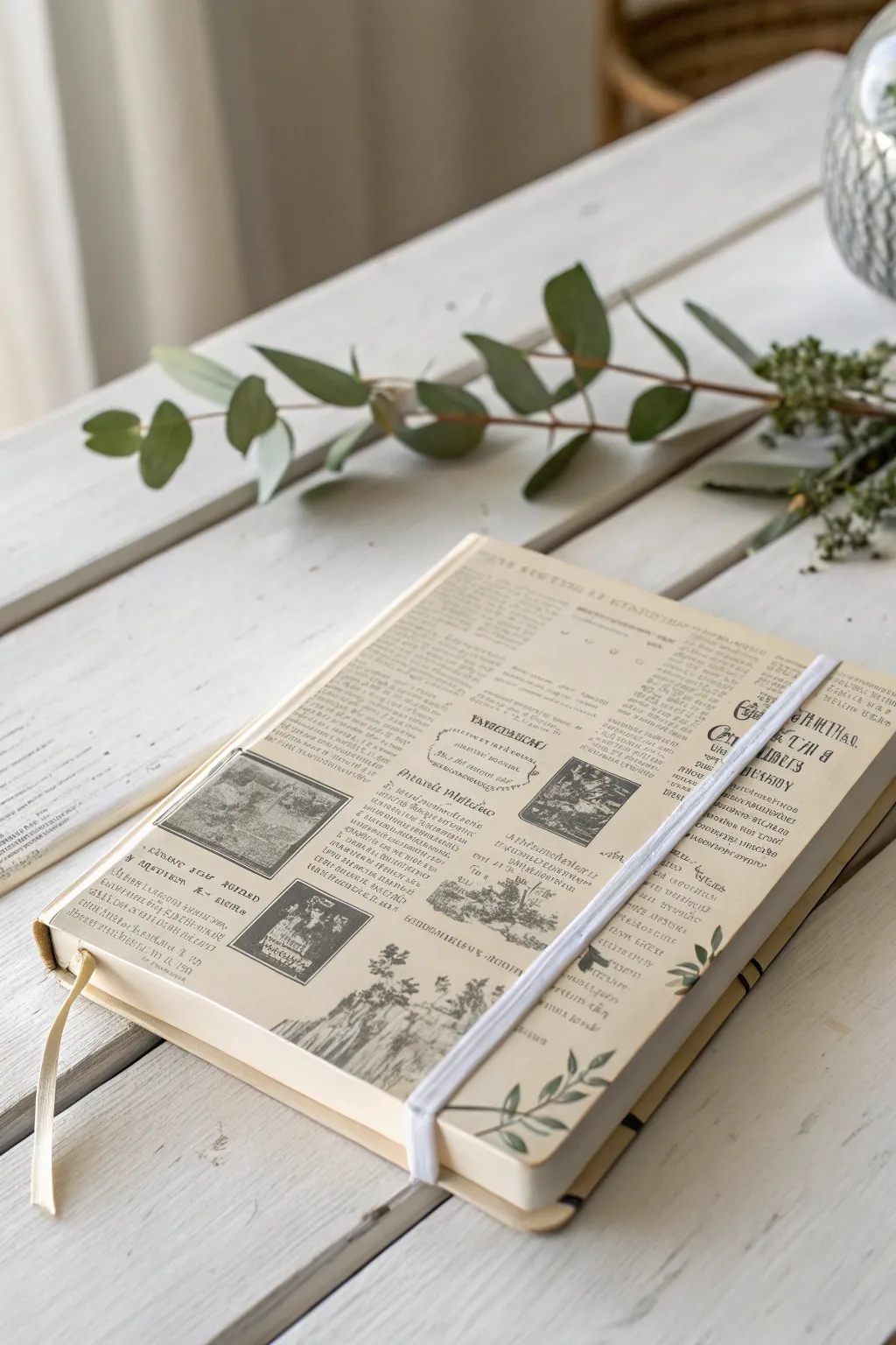 Transform your notes with vintage charm: Newspaper-covered notebooks for a chic, minimalist touch.