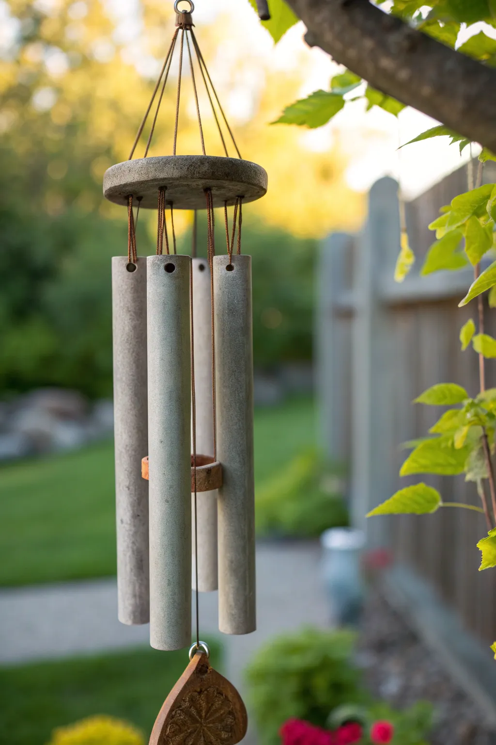 Elevate your garden's ambiance with the artistry of cement wind chimes.