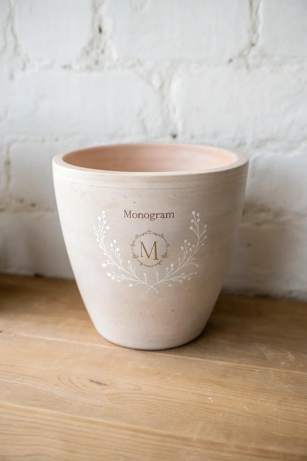 Add a touch of you: Monogrammed pots for a personal, elegant charm.