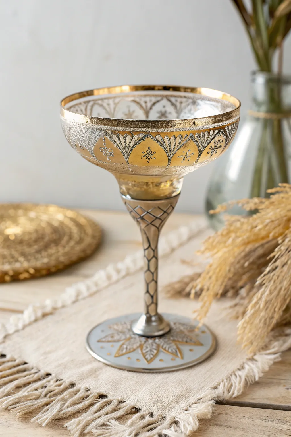 Elevate your celebrations with enchanting metallic margarita glasses that shimmer with every toast.