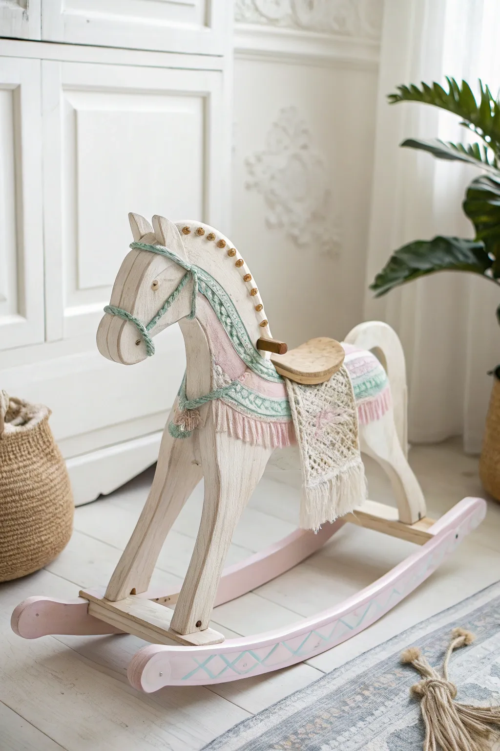 Embrace sustainability with this charming eco-friendly rocking horse, where simplicity meets natural beauty. #BohoMinimalism #CraftedWithCare