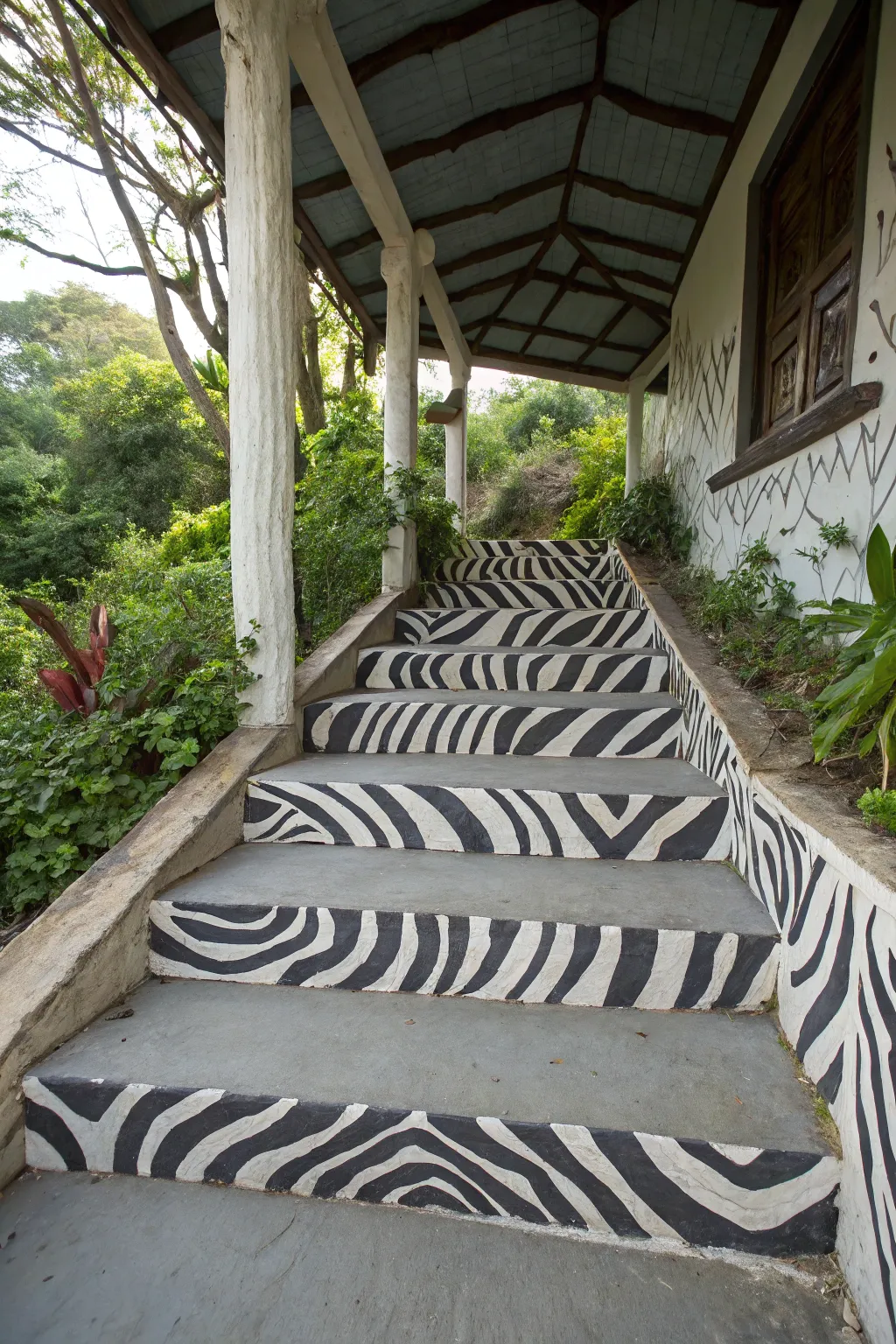 Transform your porch with bold zebra stripes and unleash your adventurous side!