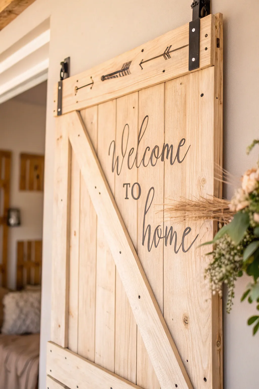 Uncover the hidden charm: a minimalist pallet wood sign with a surprising twist.