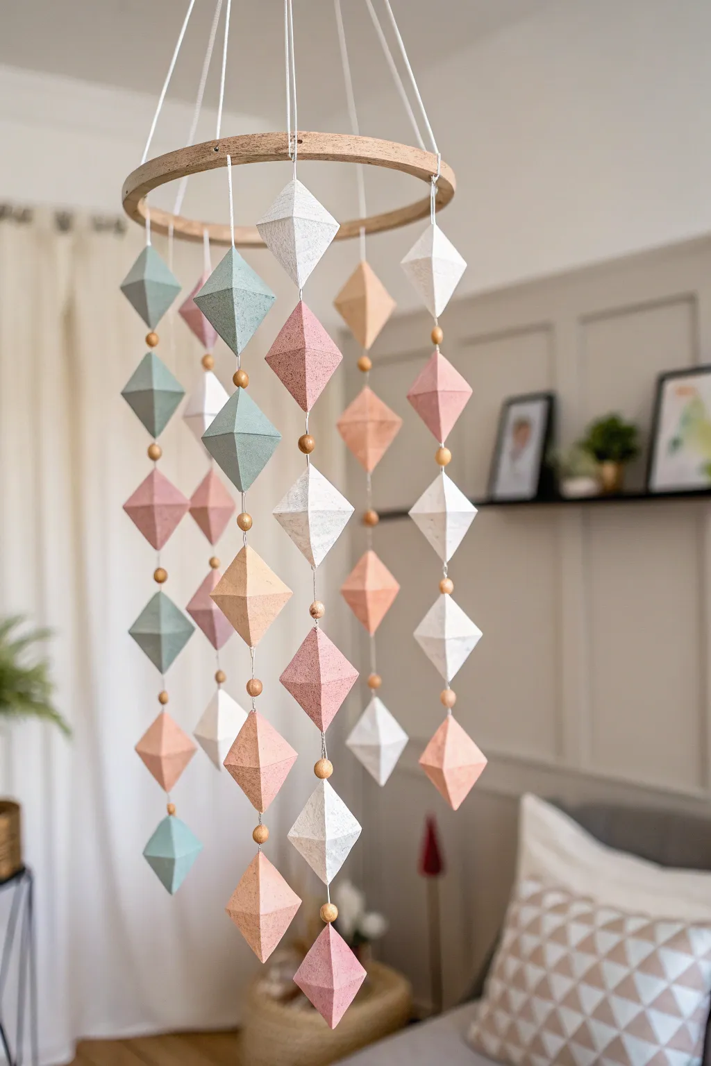 Elevate your space with the gentle dance of a paper mobile, where simplicity meets elegance.
