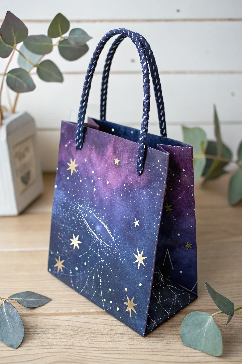 Embrace the cosmos with this enchanting galaxy paper purse, where mystery meets minimalist elegance.