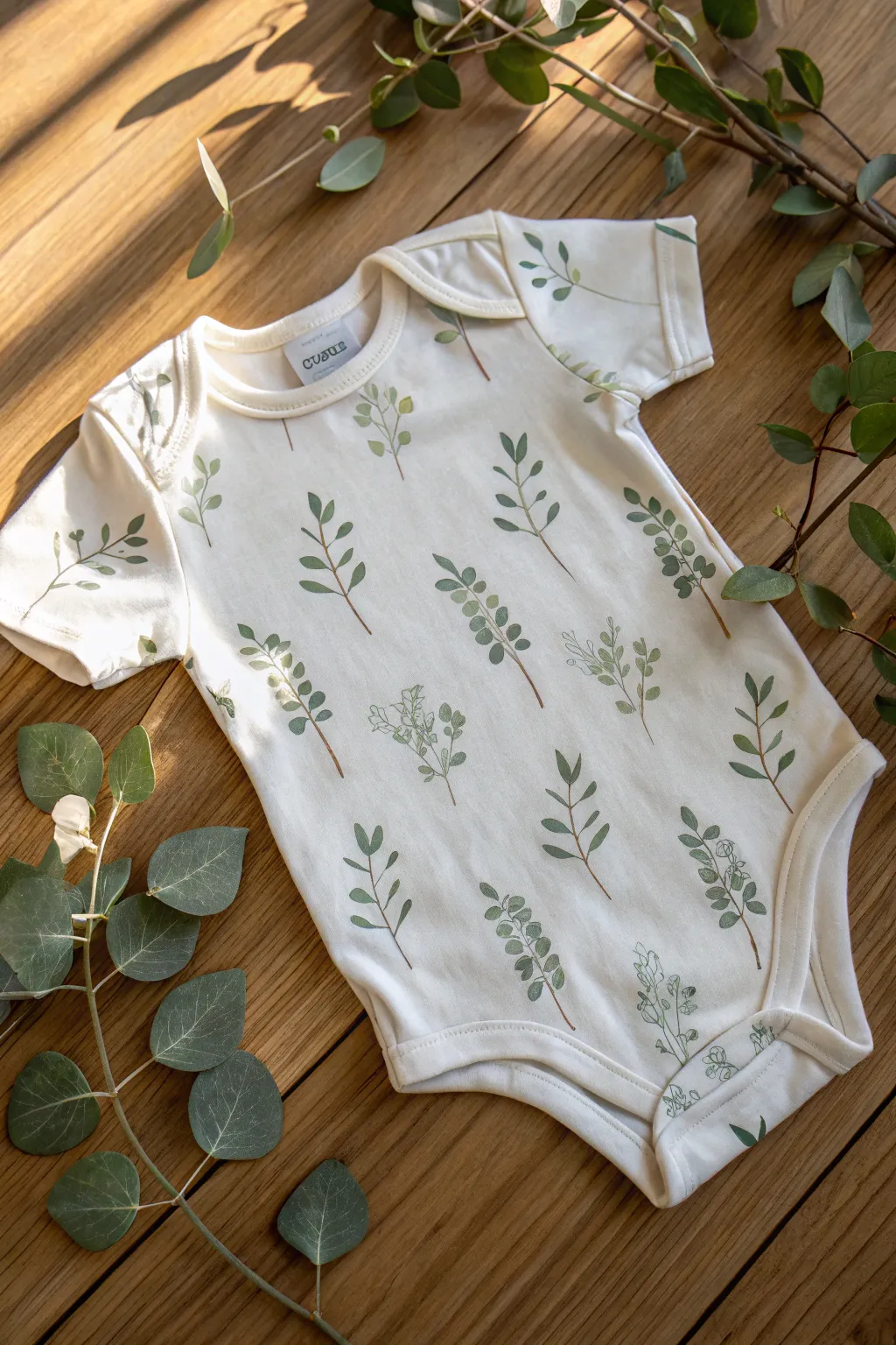 Embrace nature with eco-friendly elegance: the perfect onesie for your little one.