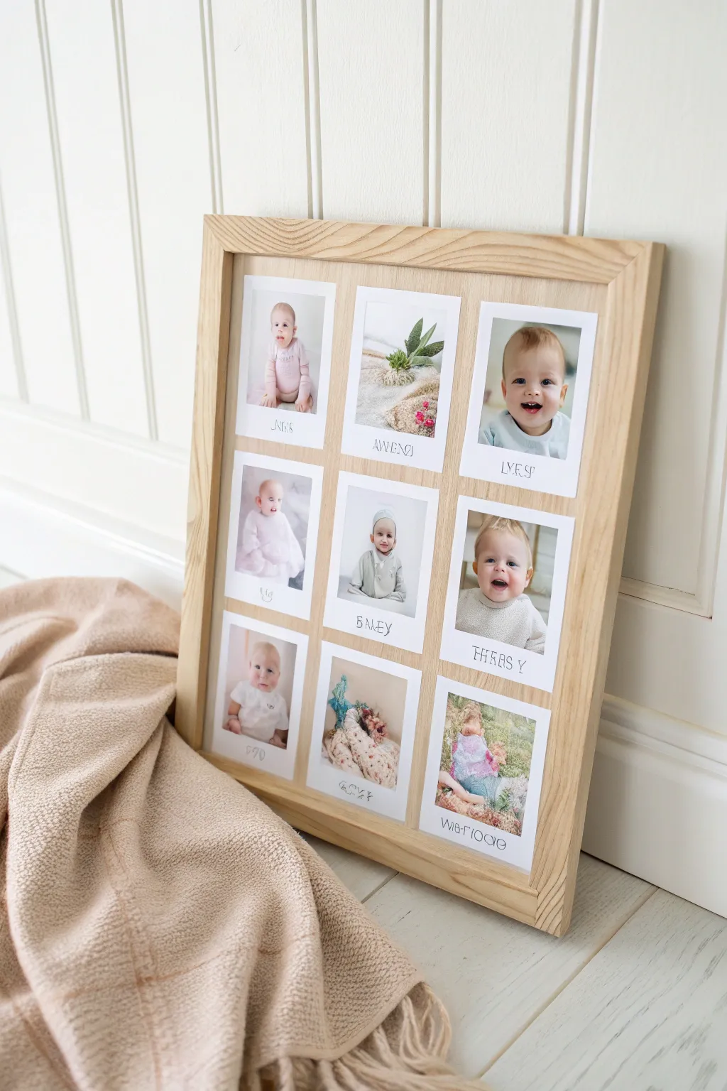 Capture the magic of baby's firsts with a milestone collage that cherishes every precious moment.