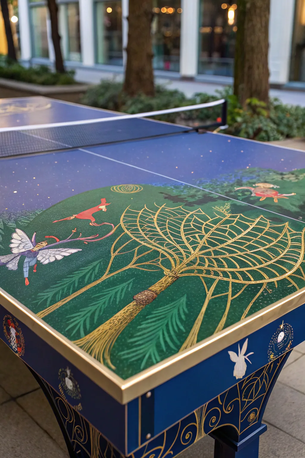 Step into a realm of fantasy with this enchanting ping pong table design, where every game becomes a magical journey.